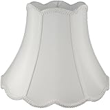 American Pride Lampshade Co. 01-78096920 Scallop Soft Tailored Lampshade, Shantung, White