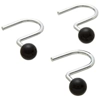 Carnation Home Fashions, Inc Ball Type Metal Shower Curtain Hook, Black