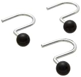 Carnation Home Fashions, Inc Ball Type Metal Shower Curtain Hook, Black