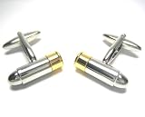 Silver & Gold Gun Bullet Cufflinks