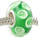 Murano Style Glass Emerald Passion Sterling Core Charm Bead