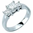 Three Stone Princess Cut Diamond Ring