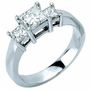 Three Stone Princess Cut Diamond Ring