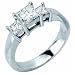 Three Stone Princess Cut Diamond Ring