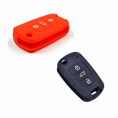 2pcs Protective Key Cover Remote Fob Skin Silicone Key Jacket Cover KEY Case Holder BAG Key Protector for 3bts KIA Sportage Optima Rio Soul