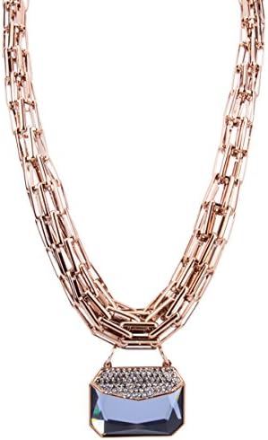 Farsiny Rose Golden Crystal Choker Pendant Necklace Diamond Necklace