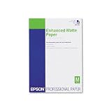 Epson® Professional Enhanced Matte Inkjet Paper, White, (A3) 11-3/4 x 16-1/2, 50 Sheets