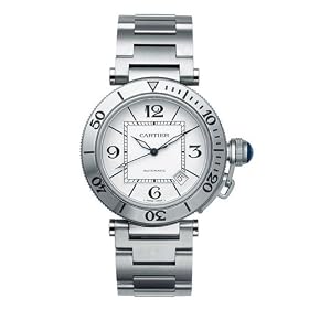 Cartier Mens Pasha Seatimer Automatic Stainless Steel Watch #W31080M7