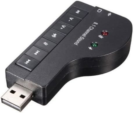 Optimal Shop USB 2.0 External 8.1 Channel 3D Virtual Audio Sound Card Adapter PC Black