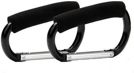 2X Large Snap Spring Buggy Clip Pram Pushchair Shopping Bag Hook (Black)