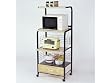Black Kitchen MicrowaveRack w/ Electric Socket By Acme Furniture