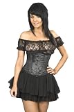 Black Satin Steel Boned Underbust Corset Waist Cincher