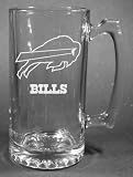 NFL Buffalo Bills Laser Etched 27oz Glass Beer Mug