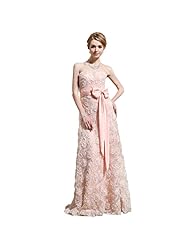 Strapless Floor Length Linen/Polyester/Spandex  Evening Dress  With a Bow(s)