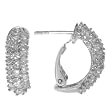 Sterling Silver Pave Style CZ Earrings w Hinge Back