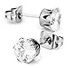Men,Women's 3~10mm Stainless Steel Studs Earrings CZ Royal King Crown Flower Vintage Elegant
