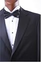 Men's Single Breasted Two Button Black Super 150s Tuxedo Flex-Fit Waist