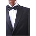 Men's Single Breasted Two Button Black Super 150s Tuxedo Flex-Fit Waist, CLEARANCE!!!