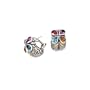 18K Yellow Gold and Sterling Silver 3 ct. Multicolor Gemstone Fashion Earrings