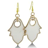 Mother of Pearl Hamsa Earrings with 24KT Gold Overlay