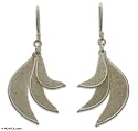 Earrings, 'Angel Wing' 0.8" W 1.9" L