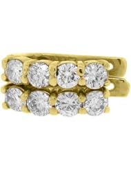 1.38 Carat Round Diamond Hoop Earrings