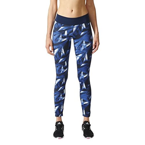 Adidas Women's Long Training Tight (All Over Print) - AW16 - Medium - Blue