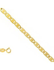 10k Solid Yellow Gold 1.2 mm (3/64 Inch) Mariner Chain Necklace 18" w/ Spring Ring Clasp