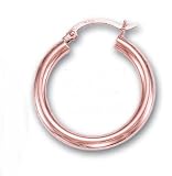 14K Rose and White Gold Hoop Earrings - 1.0