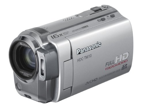 Panasonic HDC-TM10 High Definition Flash Memory Camcorder With 8GB Internal Memory, SD Card Slot & 16x Optical Zoom - Silver