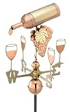 18 &acute; Luxury Polished Copper Wine Bottle & Glass Weathervane - B003FVKCCM