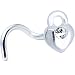 Sterling Silver Clear Austrian Crystal Lock Heart Nose Ring Made with SWAROVSKI ELEMENTS