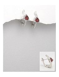 Garnet Earrings In 92.5 Sterling Silver
