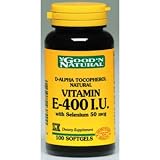 Vitamin E (Natural d-Alpha) 400 IU With Selenium 50 mcg - 100 Softgels