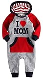 (ラボーグ)La vogue ベビー カバーオール 長袖 ロンパース 新生児 ベビー服 女の子 男の子 キッズ 子供服 春秋着 90 I LOVE MOM