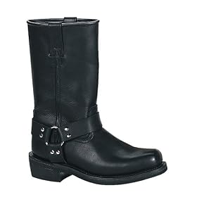 HARNESS BOOT Blk Leather Calf Boot by Demonia