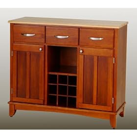 Wine Storage Buffet with Natural Wood Top by Home Styles - 5100-0061 (Cottage Oak) (35.5H x 41.75W... by Home Styles