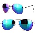 MasQline Sonnenbrille Pilotenbrille Pornobrille blau verspiegelt chrom mit Etui