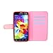 Euclid+- Rose Red Hello Kitty with Bow Knot Style Leather Case Cover for Samsung Galaxy S5 with Hello Kitty Style Cable Tie