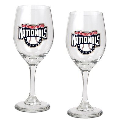 MLB Nationals 14 Oz Wine Glass (Set Of 2)