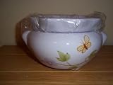 4 " Self Watering Flower Pot..Lavender w/vines