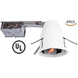6 Pack of 4 inch Remodel LED Can Air Tight IC Housing LED Recessed Lighting- UL Listed and Title 24 Certified