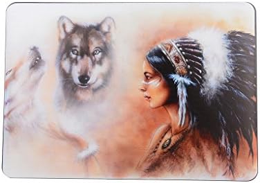 HYAIT Abstract Colorful Indian Gir &amp;Wolf Pattern Polycarbonate (PC) Ultra Slim Hard Case For 13.3-inch Apple MacBook Air A1369 &amp; A1466