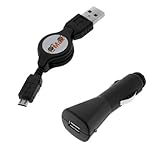 GTMax USB 2.0 to Micro-USB + Black USB Car Charger Vehicle Power Adapter fo ....