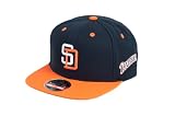 MLB Men's San Diego Padres Blockhead Snapback Cap (Navy/Orange, Adjustable)