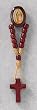 Guadalupe Rosary Lapel Pin with Red Beads and Cross - MADE IN ITALY