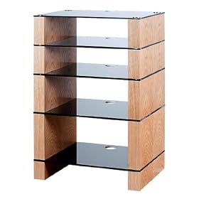 BLOK STAX DeLuxe 500 Five Shelf Oak Hifi Stand & AV TV Rack Unit