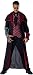 Mens Costume Covenant Dark Goth Regal Vampire Tyrant Man Black Long Coat with Gothic Gauntlet Outfit