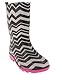 Capelli New York Girls Shiny Chevron Stripes Printed Jelly Rain Boot