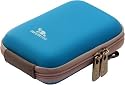 RivaCase&reg; 7022 (PU) Digital Camera Case shallow blue Compatibility - Canon IXUS, Pentax Optio; Sony: T70; T75; T2; S750; S650; S700; S730; W130; W120; S780; T200; W110; W115; W125; T100; T10; Kodak M893 IS; M1093; M763; M873; M883; V1073; Samsung L100; i80; NV4; NV3; i8; L210; L110; ES10; ES55; IT100; L201; PL60; S1070; ST10; L310; S760; S860; NV9; PL10; Nikon Coolpix; Olympus; Casio Exilim, FujiFilm, Rekam, General Electric